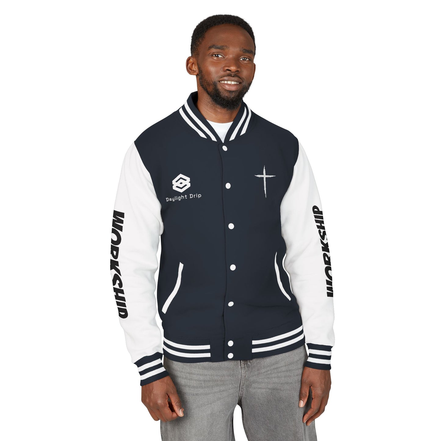 Minimilist Christian Heavyweight Letterman Jacket - Daylight Drip