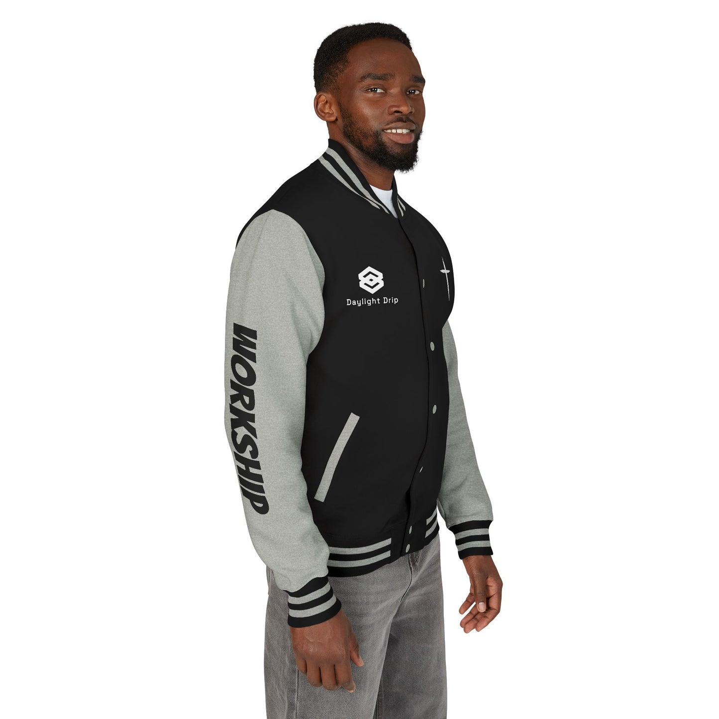 Minimilist Christian Heavyweight Letterman Jacket - Daylight Drip