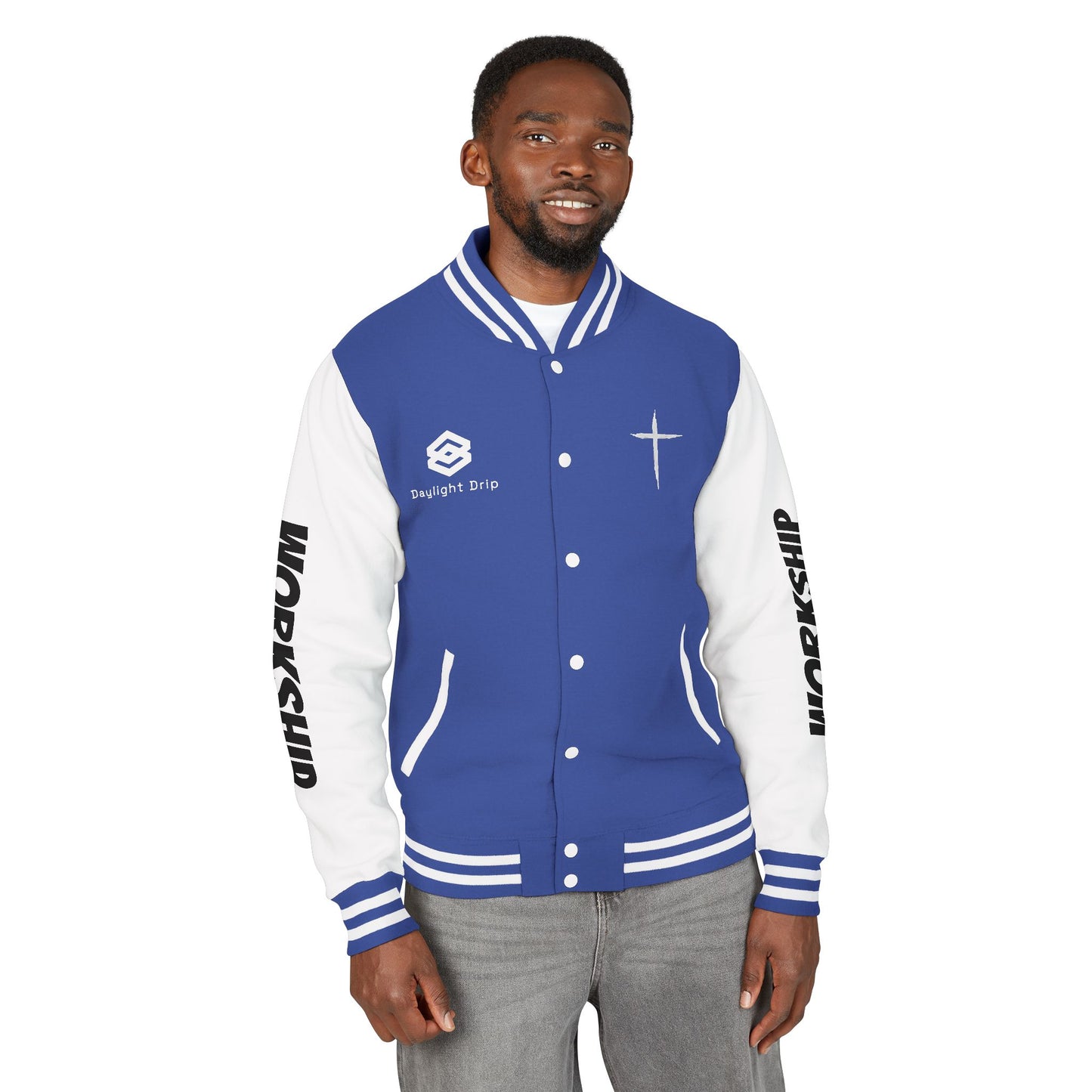 Minimilist Christian Heavyweight Letterman Jacket - Daylight Drip