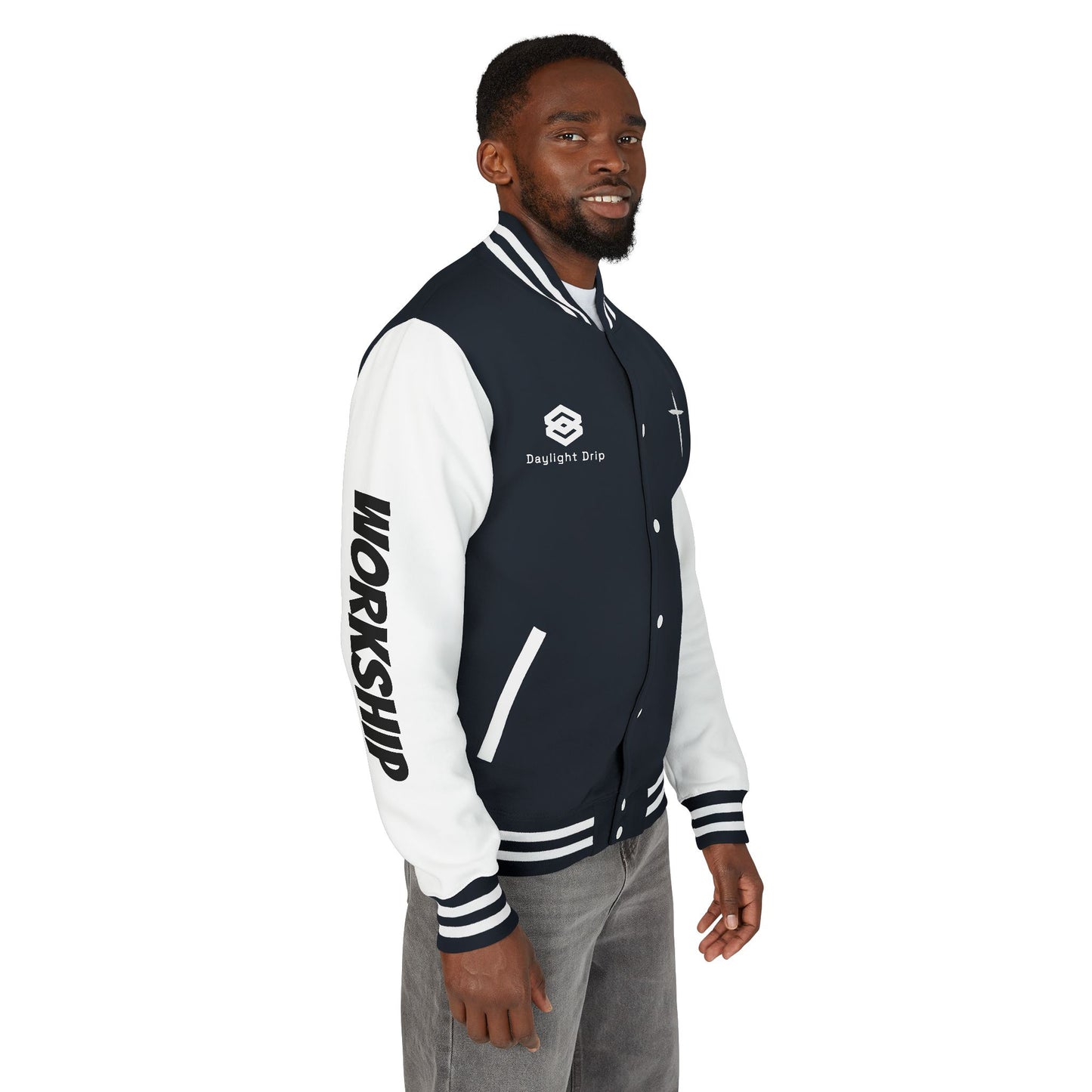 Minimilist Christian Heavyweight Letterman Jacket - Daylight Drip