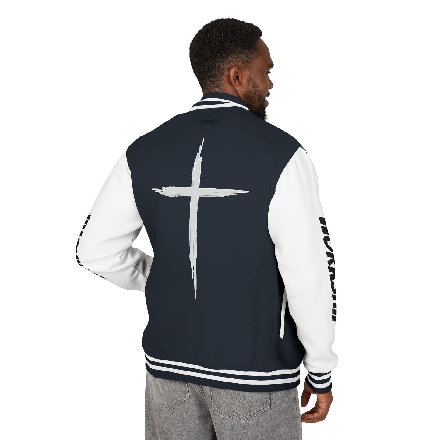 Minimilist Christian Heavyweight Letterman Jacket - Daylight Drip