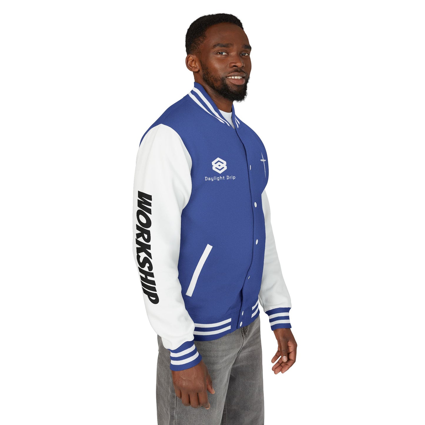 Minimilist Christian Heavyweight Letterman Jacket - Daylight Drip
