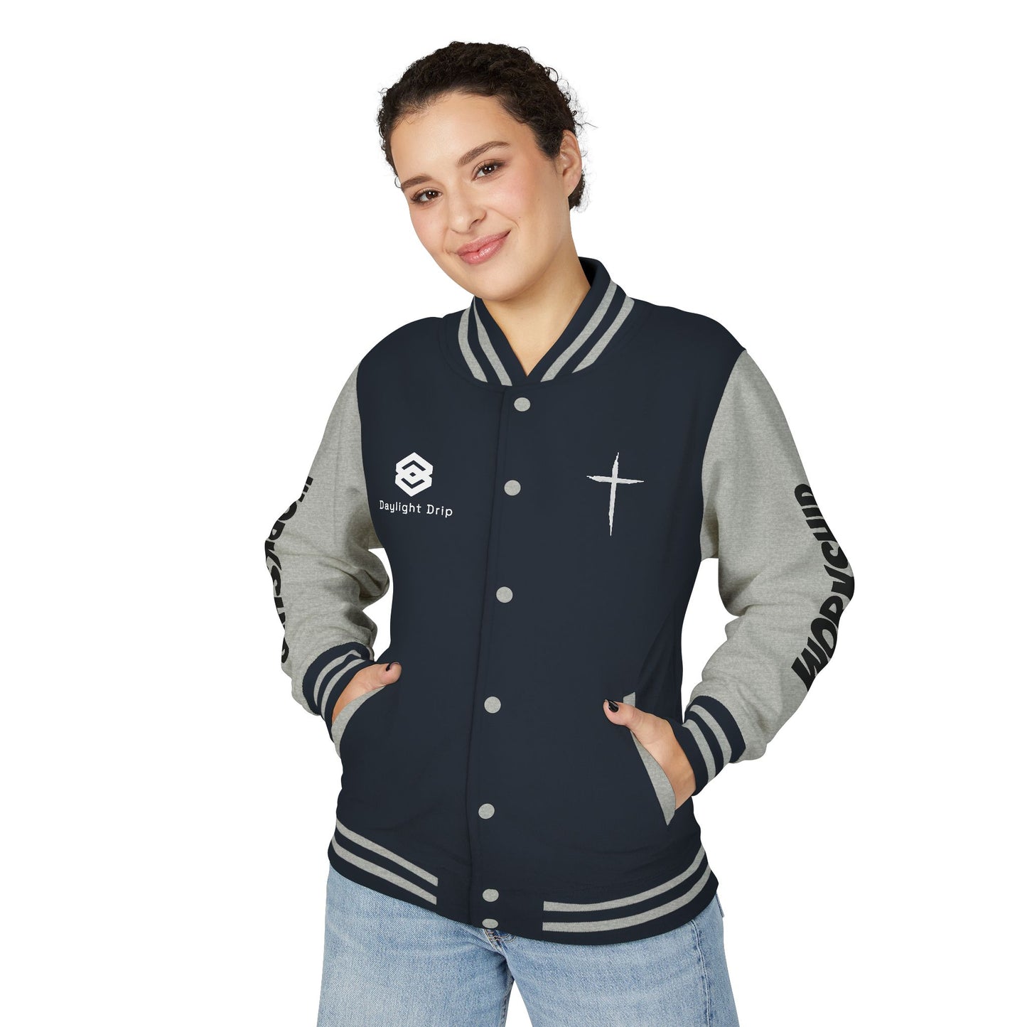 Minimilist Christian Heavyweight Letterman Jacket - Daylight Drip