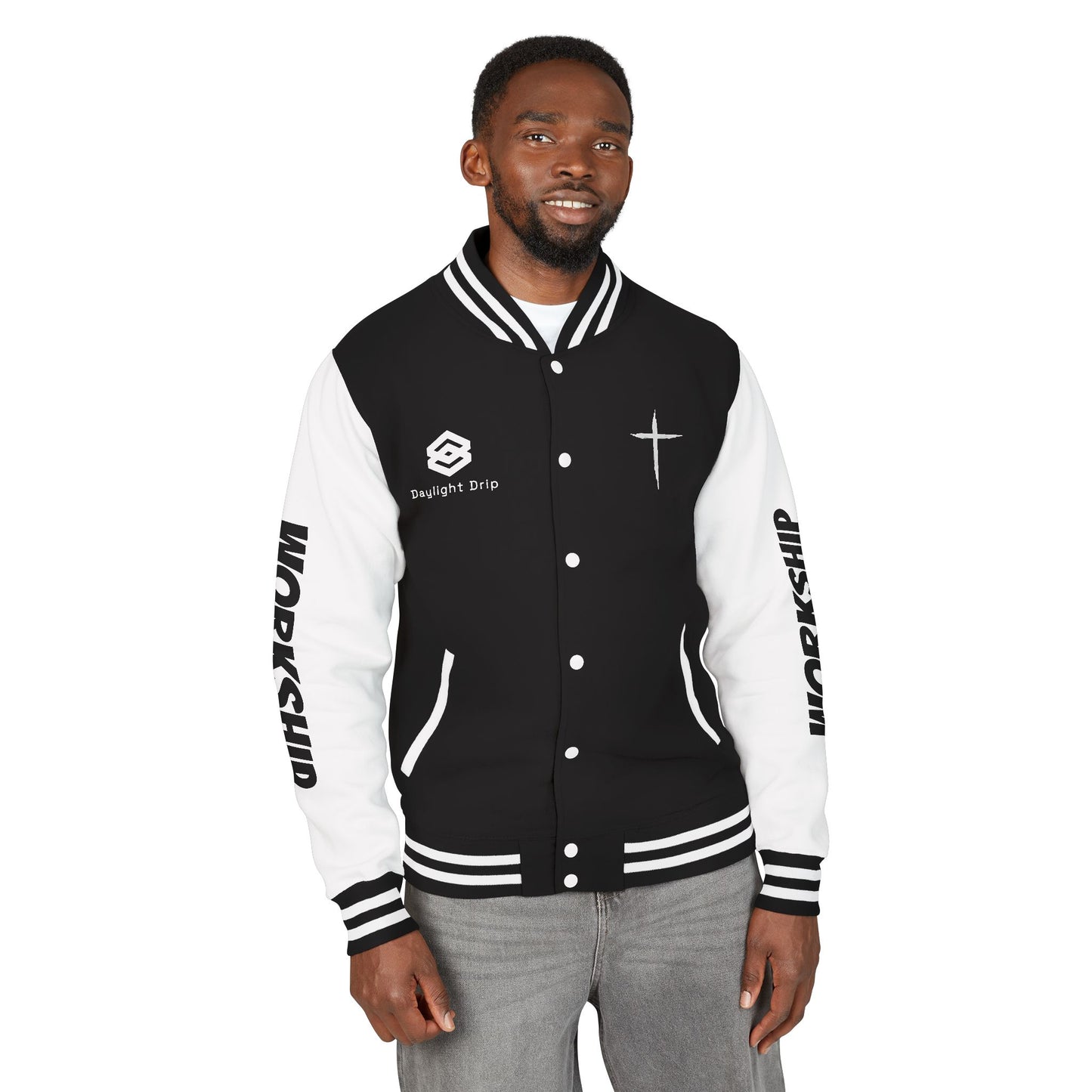 Minimilist Christian Heavyweight Letterman Jacket - Daylight Drip