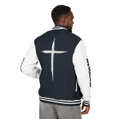 Minimilist Christian Heavyweight Letterman Jacket - Daylight Drip