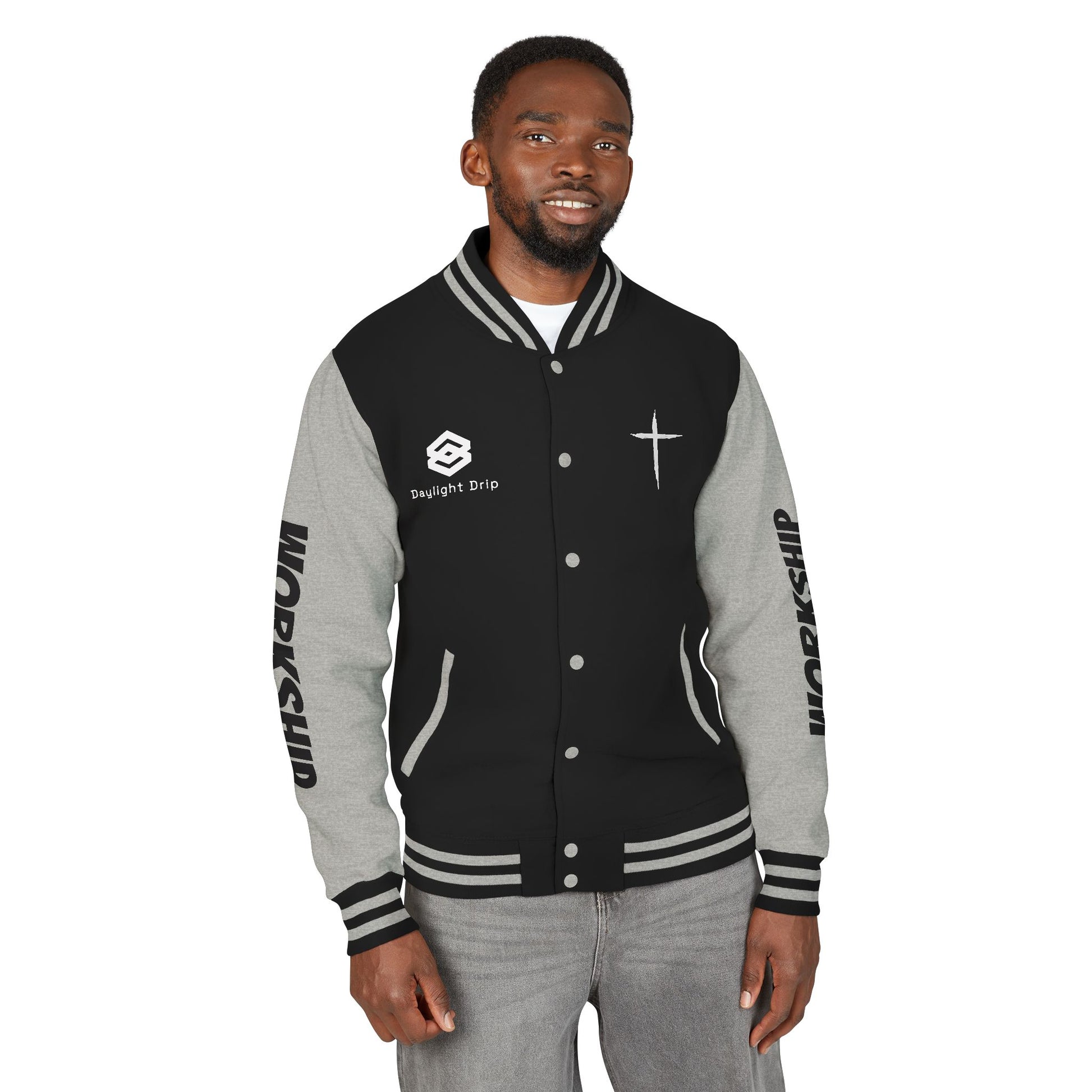 Minimilist Christian Heavyweight Letterman Jacket - Daylight Drip