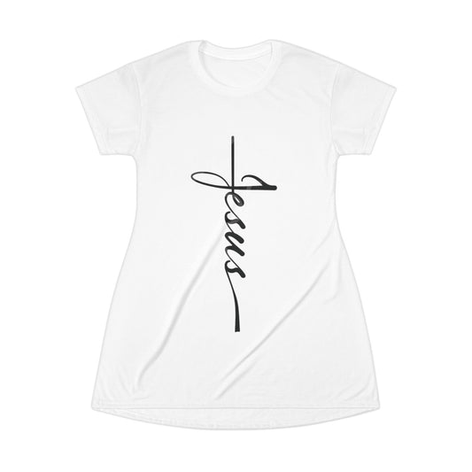 Inspirational T-Shirt Dress - 'Jesus' Front & 'God is Good' Back Design - Daylight Drip