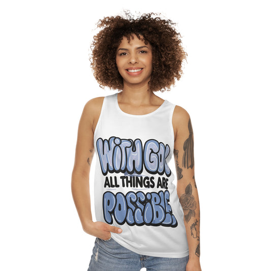 Inspirational Tank Top - 'With God All Things Are Possible' - Daylight Drip