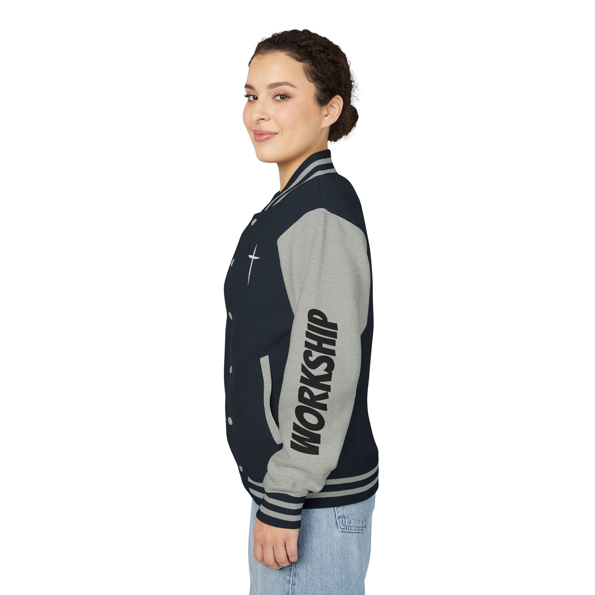 Minimilist Christian Heavyweight Letterman Jacket - Daylight Drip